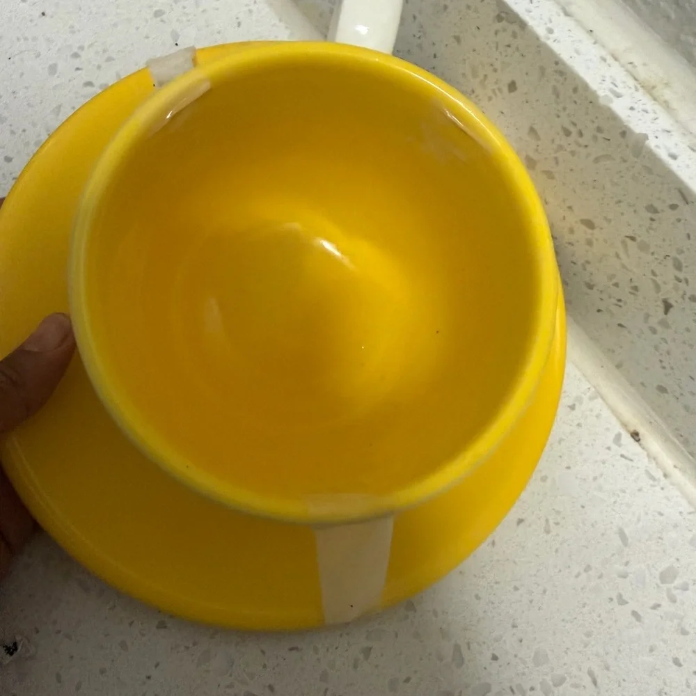 Crate&Barrel‎ Yellow and White Mug